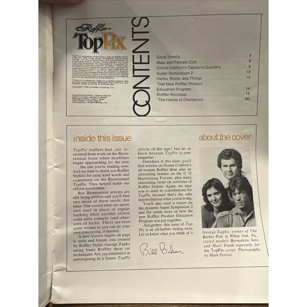 PIX Magazine Fall  1976 Roffler Top PIX Magazine Vintage Hair Magazine